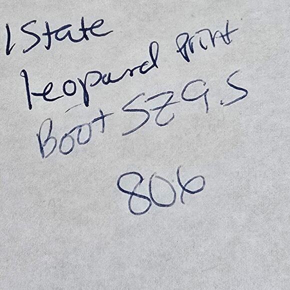 1.State Leopard Print Ankle Boots Pointed Toe Block Heel Western Style Booties - Picture 8 of 11